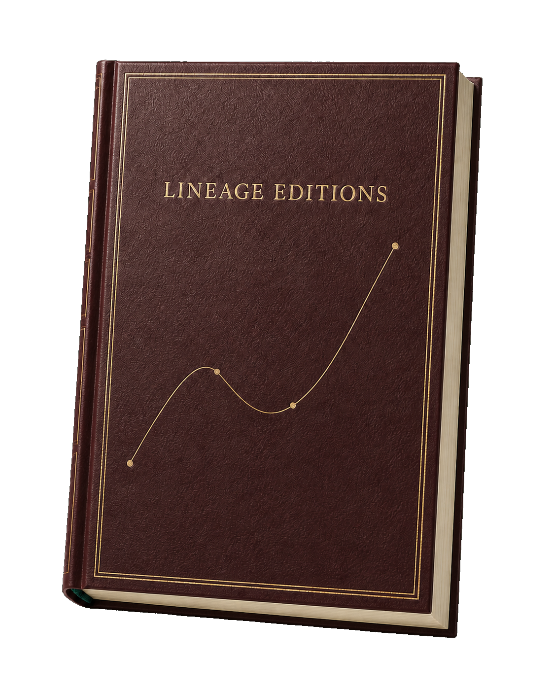 Oxblood leather Lineage Editions heirloom book with gold tooling